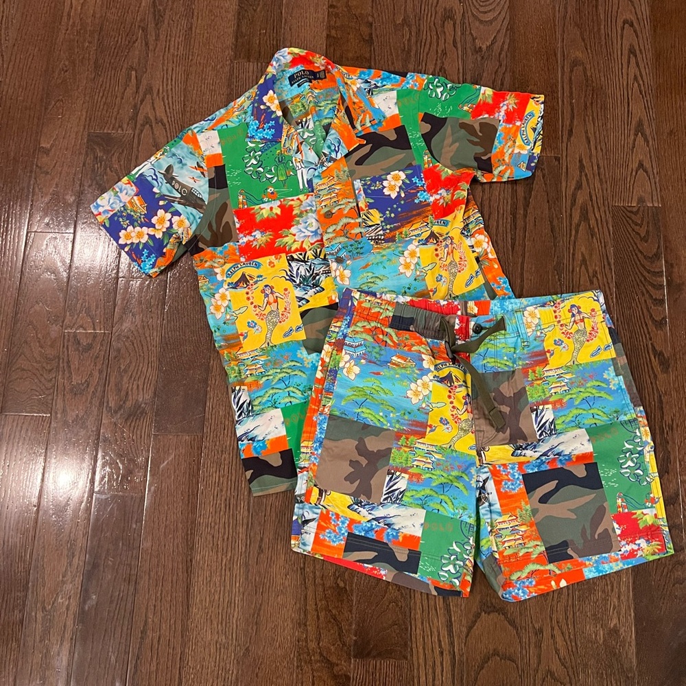 Ralph Lauren Flower/Camo Camp Shirt and Shorts